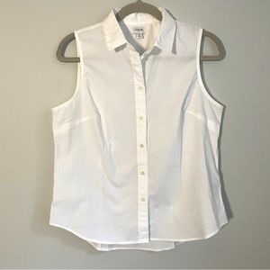 NWT Classic J Crew Cotton Sleeveless White Button Down Top size M,
